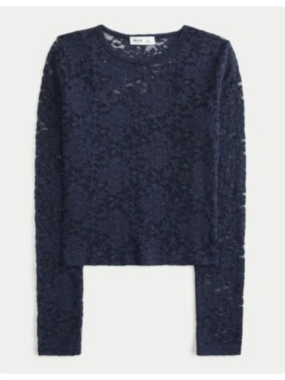 NWT Hollister Black All-over Lace Long Sleeve Top sz xs